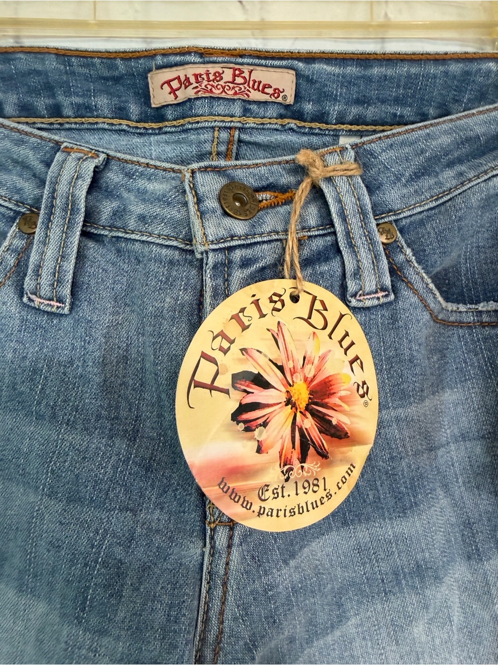 Paris Blues Faded Light Wash Flare Jeans Sz 7 - Picture 3 of 11